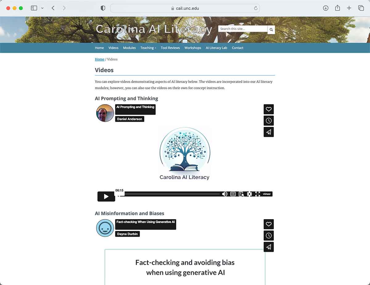 Screen shot of web site